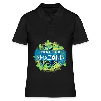 Pray for Amazonas Save Amazonia Lungs of the Earth - Frauen Polo Shirt - Schwarz - Vorne - Ailine (174cm)