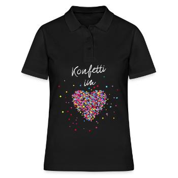 Konfetti im Herzen - Frauen Polo Shirt - Schwarz - Vorne - Ailine (174cm)