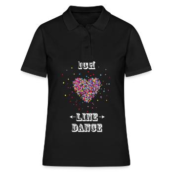 Ich liebe LINEDANCE - Frauen Polo Shirt - Schwarz - Vorne - Ailine (174cm)
