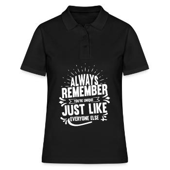 Always remember you are unique! - Women's Polo Shirt - black - Front - Ailine (174cm)