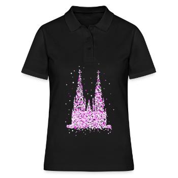 Kölner Dom - Frauen Polo Shirt - Schwarz - Vorne - Ailine (174cm)