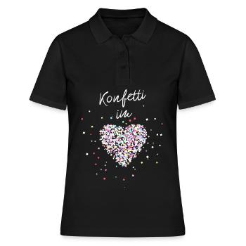 Konfetti im Herzen - Frauen Polo Shirt - Schwarz - Vorne - Ailine (174cm)