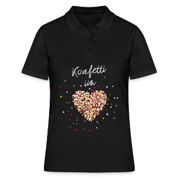 Konfetti im Herzen - Frauen Polo Shirt - Schwarz - Vorne - Ailine (174cm)
