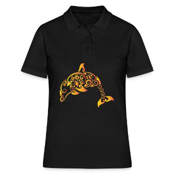 Delfin Tattoo - Frauen Polo Shirt - Schwarz - Vorne - Ailine (174cm)