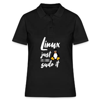Linux juste sudo it - Polo Femme - noir - Devant - Ailine (174cm)