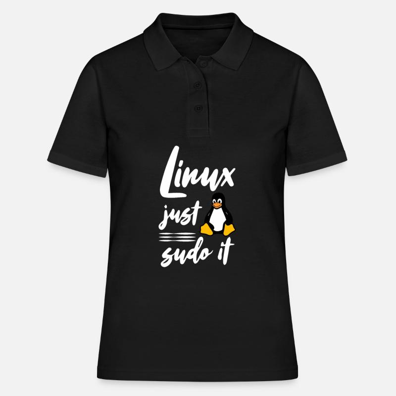 Linux juste sudo it - Polo Femme - noir