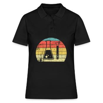 Chimie Geek Tube à essai Vintage Retro - Polo Femme - noir - Devant - Ailine (174cm)