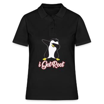 Geek Linux Ich bin root - Frauen Polo Shirt - Schwarz - Vorne - Ailine (174cm)