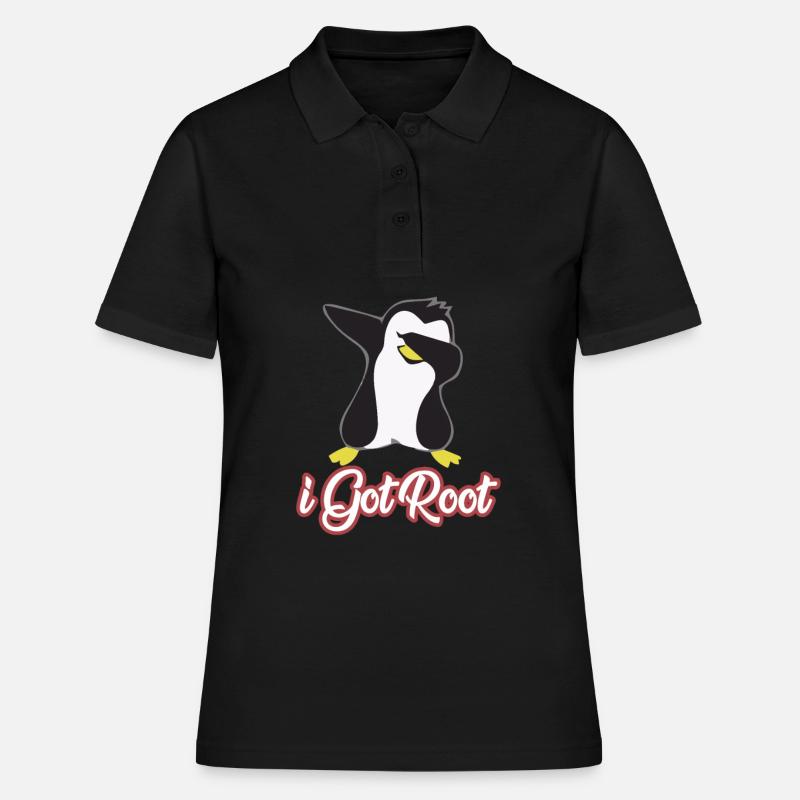 Geek Linux Ich bin root - Frauen Polo Shirt - Schwarz