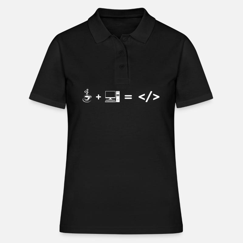 Café + ordinateur = codage - Polo Femme - noir