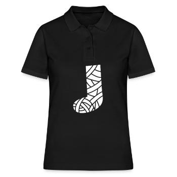 Gebrochenes Bein Pflaster Bruch Gips - Frauen Polo Shirt - Schwarz - Vorne - Ailine (174cm)