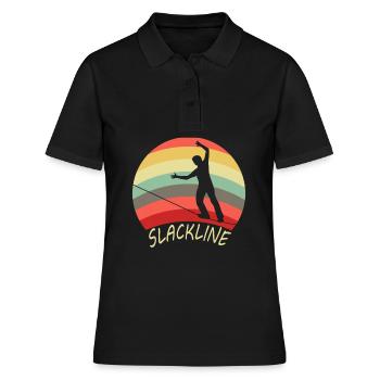 Slackline funambule slackline - Polo Femme - noir - Devant - Ailine (174cm)