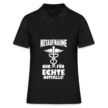 Notaufnahme Notarzt Sanitäter Notfälle - Frauen Polo Shirt - Schwarz - Vorne - Ailine (174cm)