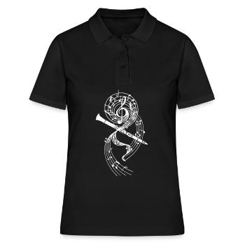 Concert d'instruments de musique musicien hautbois - Polo Femme - noir - Devant - Ailine (174cm)