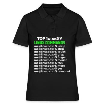 Linux Nerd Console Commands Geek - Polo Femme - noir - Devant - Ailine (174cm)