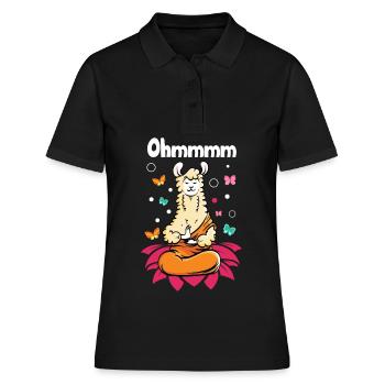 Alpaka Yoga Lama Spruch Lamaste - Frauen Polo Shirt - Schwarz - Vorne - Ailine (174cm)