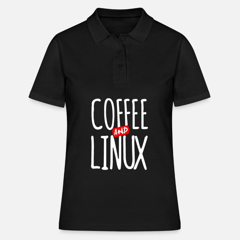 Paroles de Geek Linux Coffee Nerd PC - Polo Femme - noir
