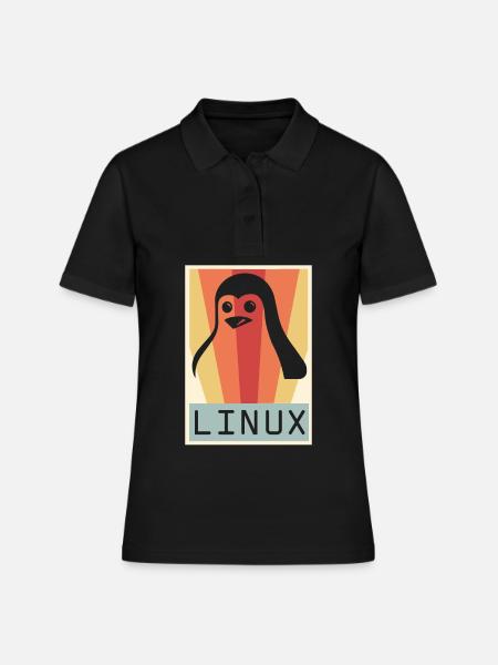 Geek Linux Pingouin PC Nerd IT Expert - Polo Femme - noir