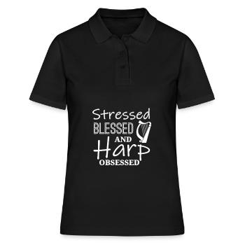 Harpe obsession concert orchestre Harpe - Polo Femme - noir - Devant - Ailine (174cm)
