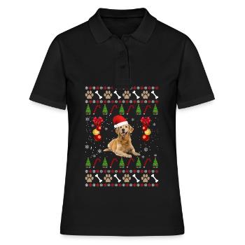 Idée cadeau de chandail de chien de Noël laid - Polo Femme - noir - Devant - Ailine (174cm)