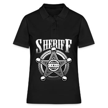 Sheriffstern Sheriff Offizier Polizei - Frauen Polo Shirt - Schwarz - Vorne - Ailine (174cm)
