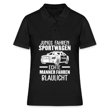 Polizei Offizier Polizeiauto Sportwagen - Frauen Polo Shirt - Schwarz - Vorne - Ailine (174cm)