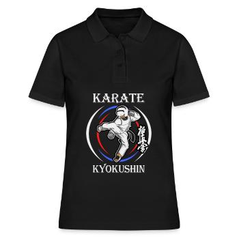 Karate Kyokushin Kickboxen Kampfkunst - Frauen Polo Shirt - Schwarz - Vorne - Ailine (174cm)