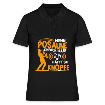 Posaunist Blasinstrument Konzert Musiker - Frauen Polo Shirt - Schwarz - Vorne - Ailine (174cm)