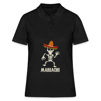 Squelette Mariachi Sombrero Musicien - Polo Femme - noir - Devant - Ailine (174cm)