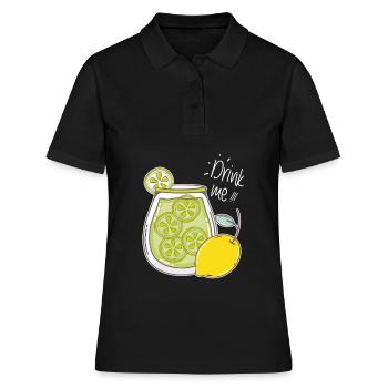 Limonade Citron Boisson Rafraîchissement estivale - Polo Femme - noir - Devant - Ailine (174cm)
