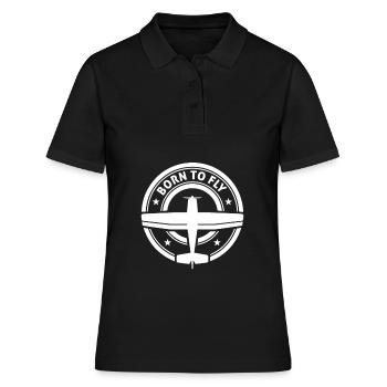 Pilote né pour piloter un avion à réaction - Polo Femme - noir - Devant - Ailine (174cm)