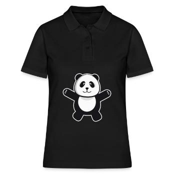 Panda ours en peluche ours de chine panda - Polo Femme - noir - Devant - Ailine (174cm)