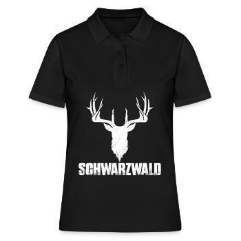 Schwarzwald Hirsch Reh Rentier Wald Rotwild - Frauen Polo Shirt - Schwarz - Vorne - Ailine (174cm)