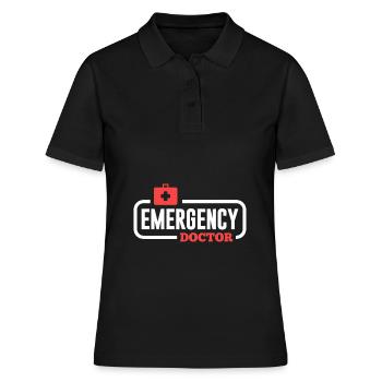 Médecin urgentiste paramédic secouriste d'urgence malade - Polo Femme - noir - Devant - Ailine (174cm)