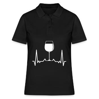 Vin battement de coeur verre à vin vin blanc vin rouge - Polo Femme - noir - Devant - Ailine (174cm)