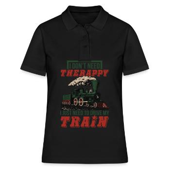 Railway locomotive steam locomotive conductor railroad workers - Women's Polo Shirt - black - Front - Ailine (174cm)