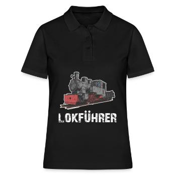Eisenbahn Lokführer Schaffner Lok Dampflok - Frauen Polo Shirt - Schwarz - Vorne - Ailine (174cm)