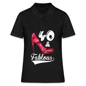 40 et fabuleux 40 anniversaire 40 ans - Polo Femme - noir - Devant - Ailine (174cm)
