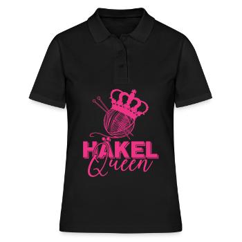 Häkel Queen Garn Stricknadel Handarbeit - Frauen Polo Shirt - Schwarz - Vorne - Ailine (174cm)