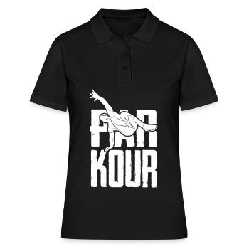 Parkour culture corporelle Outdoor Workout - Polo Femme - noir - Devant - Ailine (174cm)