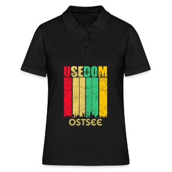 Usedom Baltique Skyline Phare Coquillages - Polo Femme - noir - Devant - Ailine (174cm)