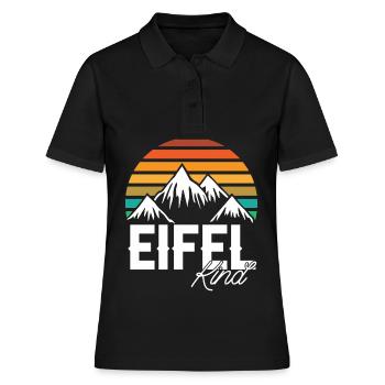 Eifelkind Retro Gebirge Wandern Berge - Frauen Polo Shirt - Schwarz - Vorne - Ailine (174cm)