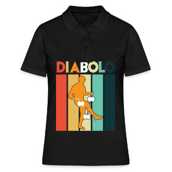 Diabolo Spielgerät Schulsport Jongleur - Frauen Polo Shirt - Schwarz - Vorne - Ailine (174cm)