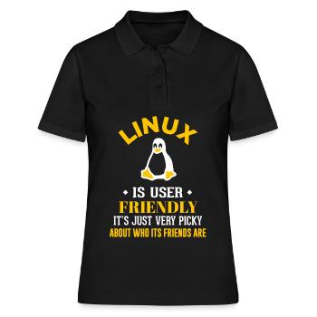 Linux Geek Coding Programmeur Nerd - Polo Femme - noir - Devant - Ailine (174cm)