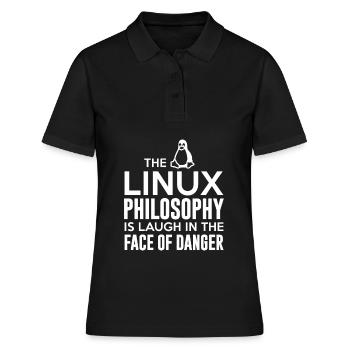 Linux Geek Programmeur de philosophie - Polo Femme - noir - Devant - Ailine (174cm)