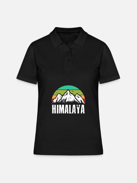 Himalaya Retro Montagnes Alpinistes - Polo Femme - noir