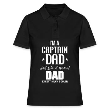 Kapitän Vater Yacht Schifffahrt Nautiker Segler - Frauen Polo Shirt - Schwarz - Vorne - Ailine (174cm)