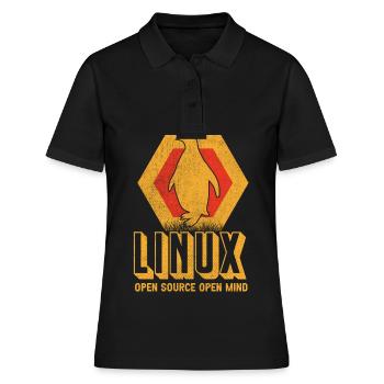 Linux Geek Informaticien - Polo Femme - noir - Devant - Ailine (174cm)