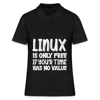 Linux Geek Hacking Informaticien - Polo Femme - noir - Devant - Ailine (174cm)