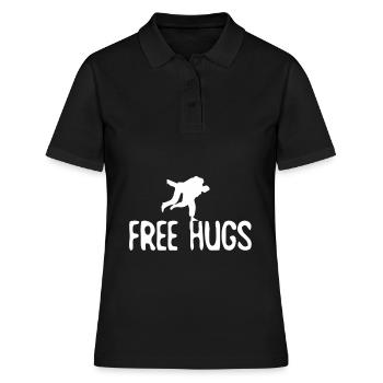 Capoeira Umarmung Training Sparring Workout - Frauen Polo Shirt - Schwarz - Vorne - Ailine (174cm)